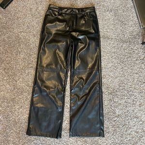 straight leather pants